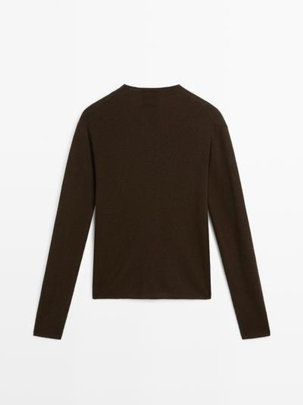 Massimo Dutti Кардиган из смесовой шерсти в рубчик, коричневый