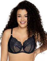 Бюстгальтер plus size на косточках с блестящими элементами (Размер: 85I) (Цвет: черный)