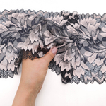 Кружево эластичное ПУДРА/СЕРЫЙ, 19см, Китай