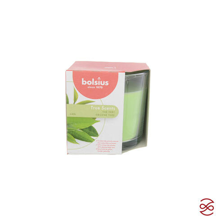 Свеча в стекле ароматическая Bolsius True scents 95/95 зеленый чай - время горения 43 часа