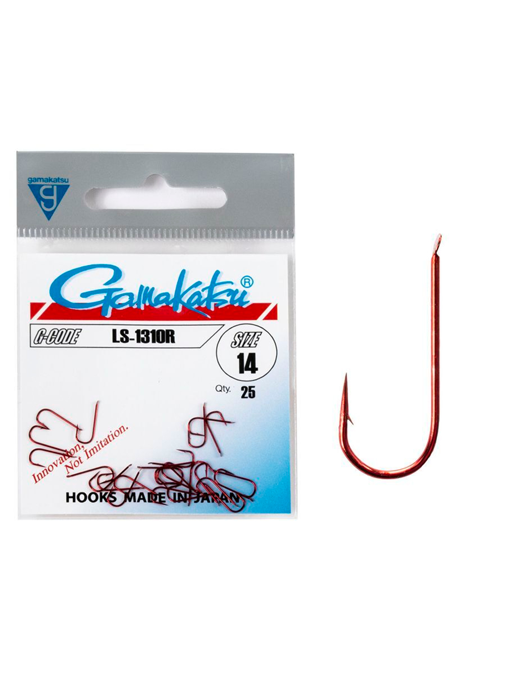 Крючки Gamakatsu LS-1310R HOOKS RED размер 16 (упк.25шт.)