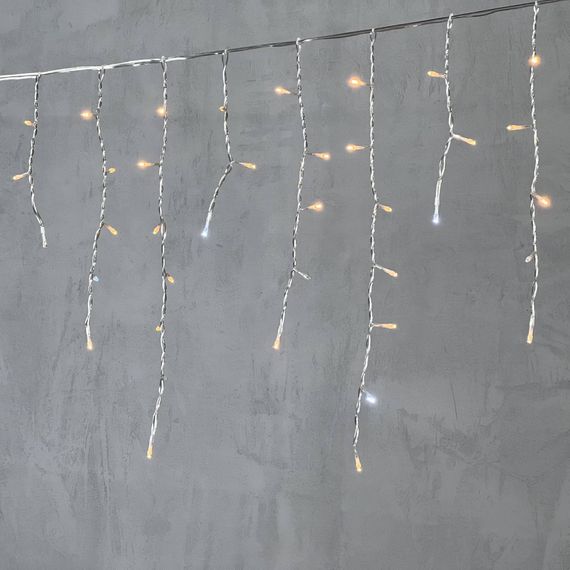 Светодиодная бахрома 3,1*0,5 м.,150 экстра теплых белых LED ламп, мерцание, прозрачный провод ПВХ, LTC (PIL150BLW-10-2EWW)