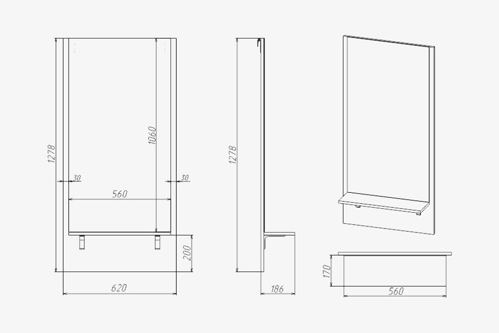 Зеркало парикмахерское Economus 5