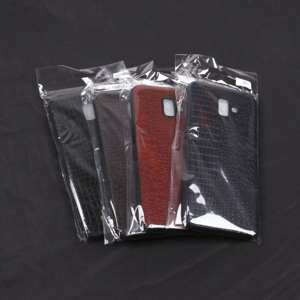 Панель из экокожи Рептилия для Samsung Galaxy J6+ (2018), 010027 Черный