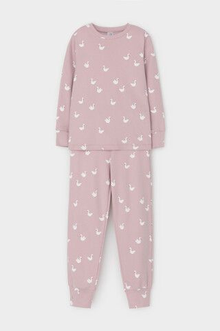 пижама  для девочки  К 1552/розово-сиреневый,лебеди