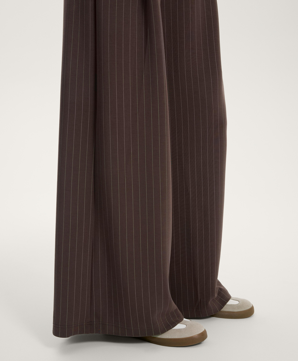OYSHO Широкие брюки в полоску с мягким на ощупь модалом, темно-коричневый