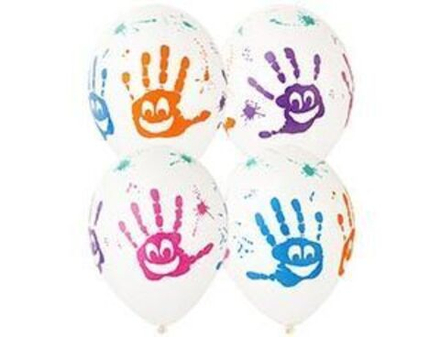 Шар шелкография пастель (30 см), Ладошки Улыбка, 1шт.