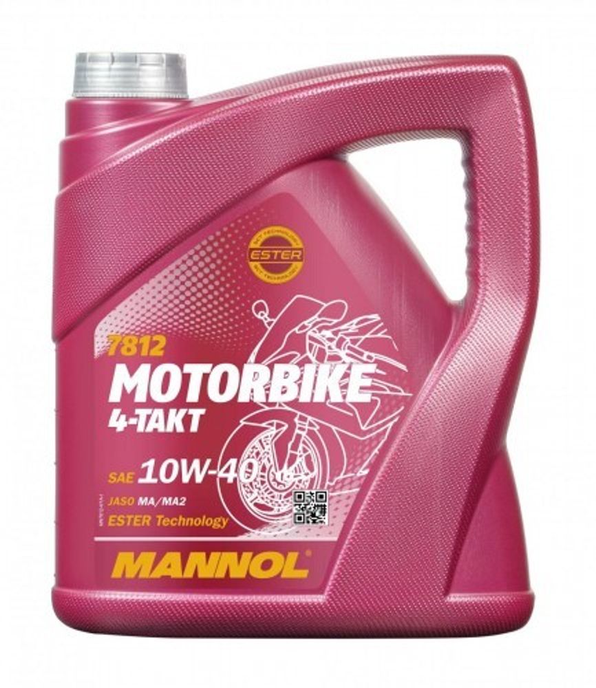 MANNOL 7812 4-Takt Motorbike 10W-40 SL Масло моторное, 4л