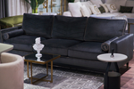 Диван Garda Decor Мадрид Память (Madrid Memory) с кантом трехм. без мех.,велюр серый Colt1003+Colt030