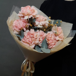 Букет - комплимент из 7 карамельных гвоздик