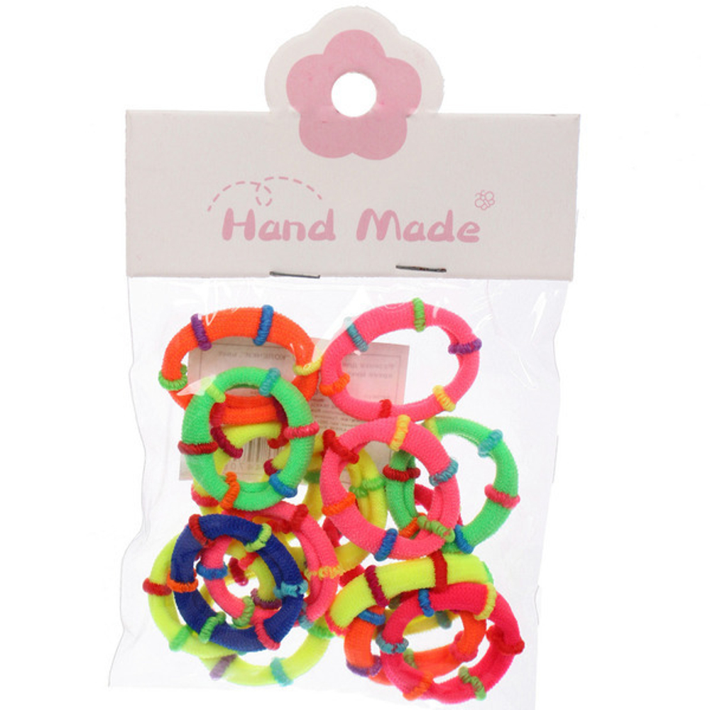 Резинки для волос 15шт «КОЛЕЧКИ», цвет яркий микс, d-3см