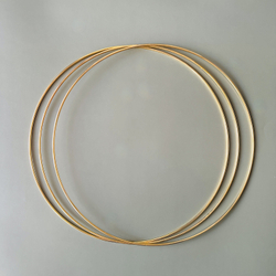 Кольца металлические для макраме 30 см 3 шт в наборе, цвет золотистый, неразъемное / кольцо металлическое основа для рукоделия / основа для ловца снов