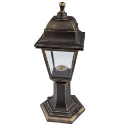 Садово-парковый светильник ЭРА НТУ 04-60-001 Оскар бронза 4 гранный напольный IP44 Е27 max60Вт | Садово-парковые светильники