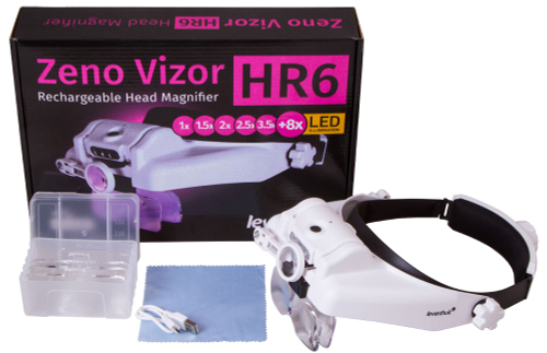 Лупа налобная с аккумулятором Levenhuk Zeno Vizor HR6