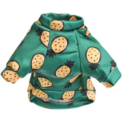 Кофта - толстовка для мелких пород собак «BRO Style», принт ананасы, р S (на флисе)