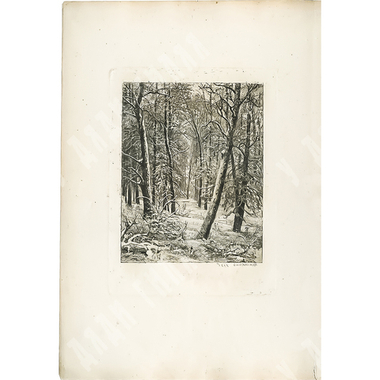 Шишкин И. И. Зима. Бумага, офорт. Россия. 1885.