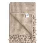 Плед из шерсти бежево-серого цвета из коллекции essential, 130х180 см