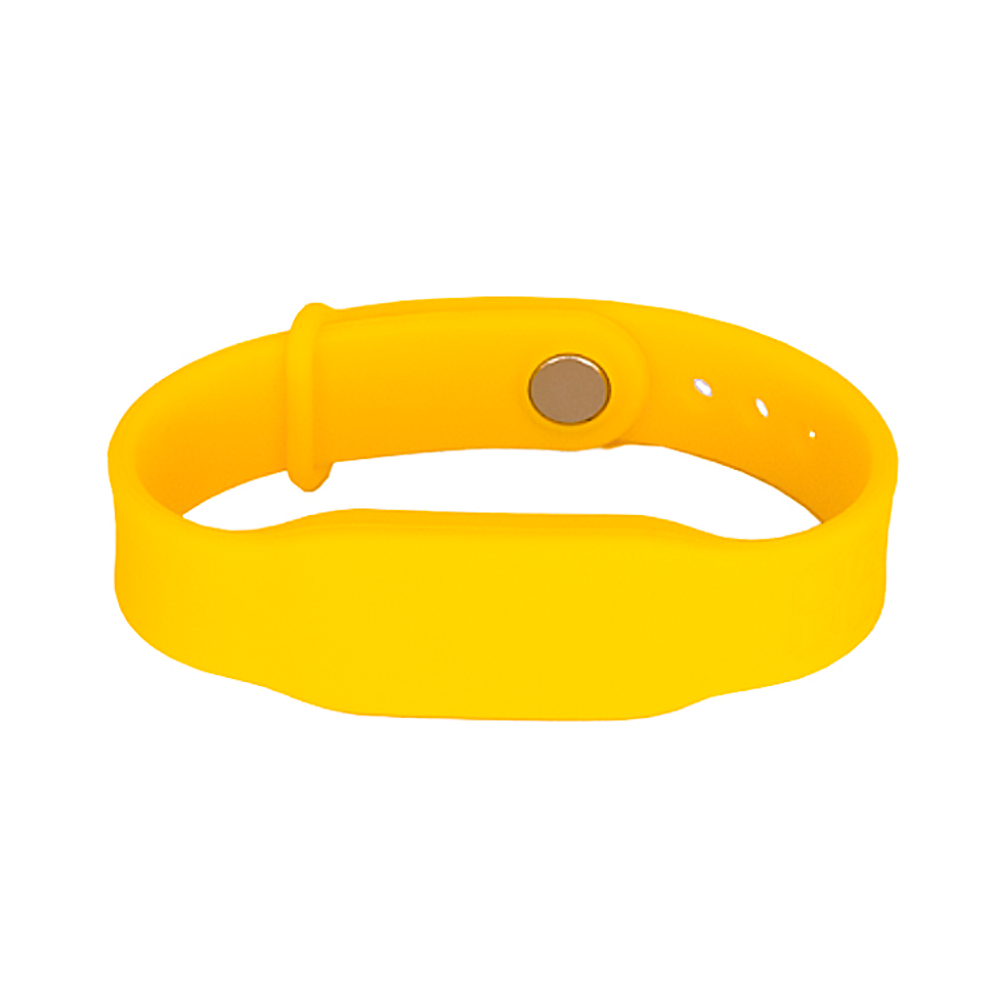 Силиконовый RFID браслет доступа MIFARE 1K “PRESTIGE” ЖЁЛТЫЙ, с застёжкой