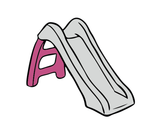 Горка детская 70 см, серый/розовый