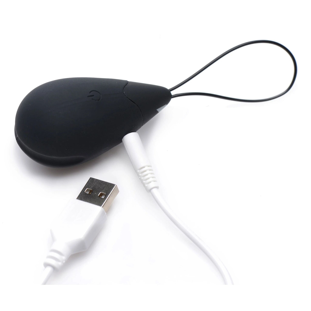 Черное виброяйцо с пультом ДУ 10X Silicone Vibrating Egg (Цвет: черный)