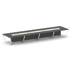 Steel Meet Стол переговорный прямоугольный MM-PR.B.SP-20 Антрацит/Ваниль Глянец/Нержавеющая Сталь/Хр