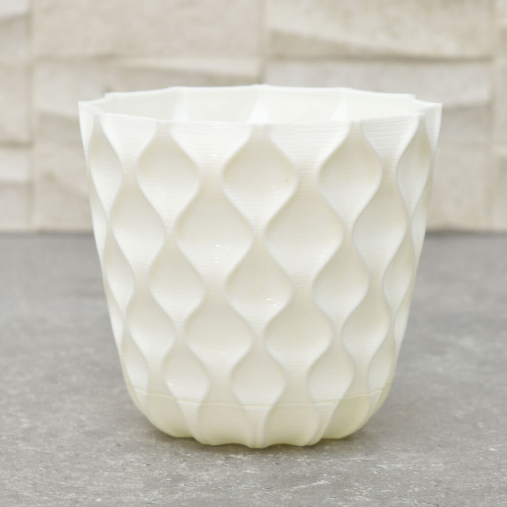 Горшок цветочный Wave 0,65л d115мм, белоснежный жасмин