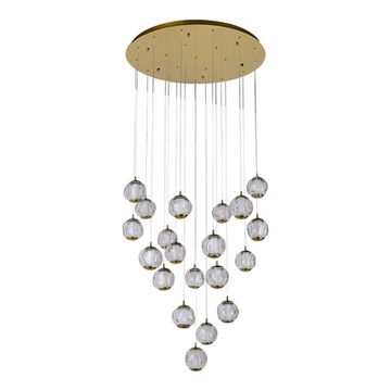 SL6520.303.20 Светильник подвесной ST-Luce латунь/прозрачный с пузырьками воздуха LED 1*100W 4000K HELMI