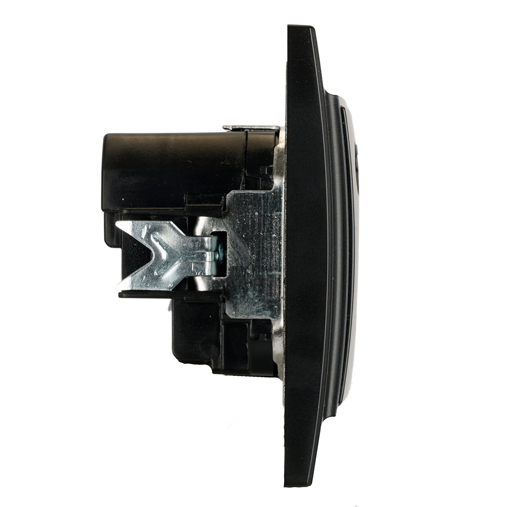 Розетка 1-местная с/з STEKKER, PST16-9016-03, 250В, 16А с USB+ type C, серия Эрна, черный 50078
