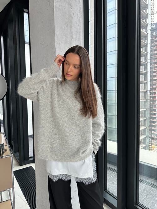 Джемпер альпака светло-серый