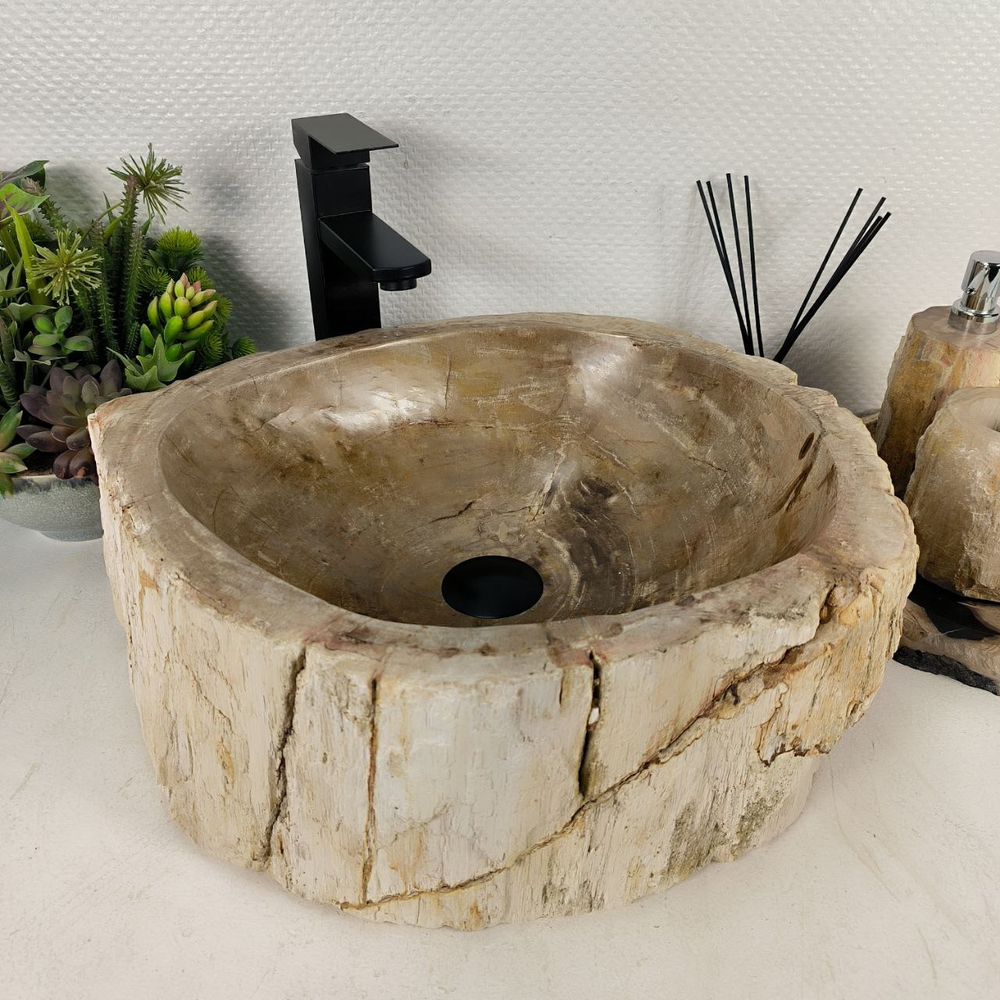 Раковина из окаменелого дерева OD-64573 48*42*16 0175