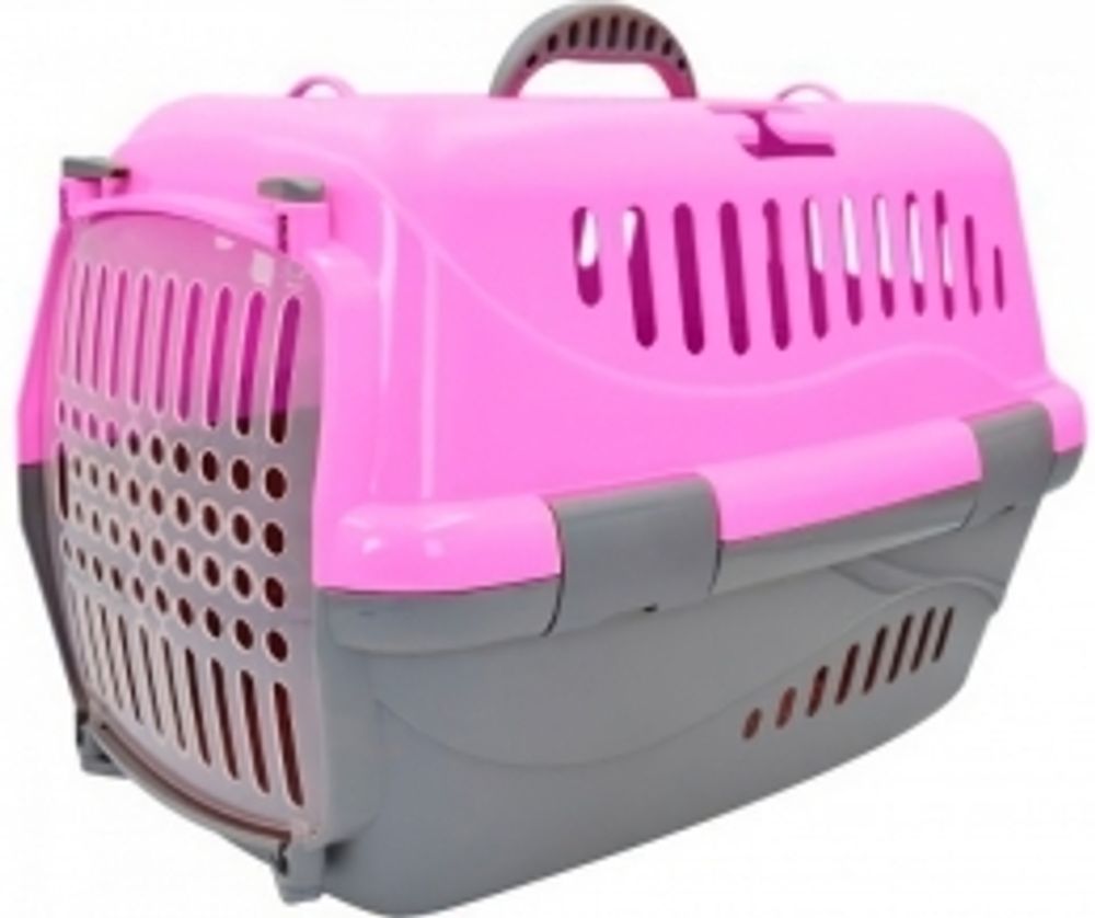 Homepet Переноска для кошек и собак, розовая, 43х32х32 см
