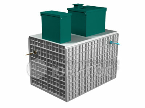 Станция биологической очистки Юнилос Астра 50 лонг/ 10000 л. в сутки / до 50 чел. / самотечный сброс / компрессорная аэрация (3000x2160x3085см;950кг;) - арт.560551