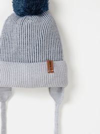 Шапка из смесовой шерсти "Деним" на завязках