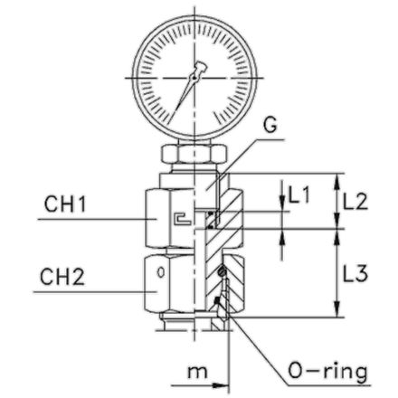 Соединение GCN DL10 М16х1.5 BSP 1/4" (без манометра) CAST
