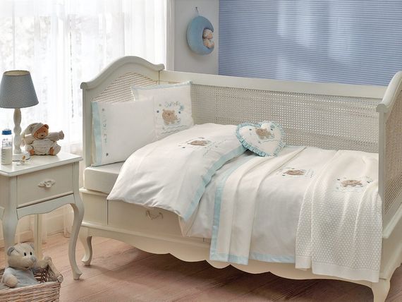 Детское постельное белье FISHY BEBE синий сатин делюкс TIVOLYO HOME Турция