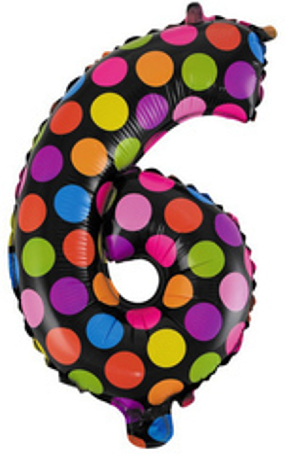 Шар с клапаном (16''/41 см) Мини-цифра 6 Супер Яркий