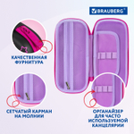 Пенал BRAUBERG 1 отделение 1 откидная планка EVA 22х10х5 см "Pop style" (2 штуки в упаковке)