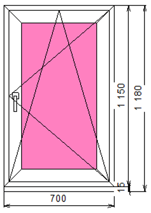 Пластиковое окно 1150 х 700 ТермА Эко