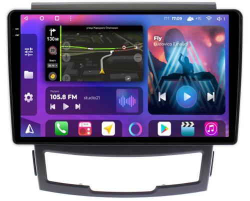 Магнитола для SsangYong Actyon 2 2011-2013 - FarCar BM159M-2K монитор 9.5" 2K QLED на Android 14, Быстрая, CarPlay, 4G SIM-слот