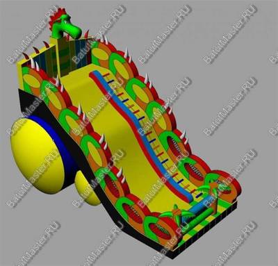 Батут-горка "Дракон 2", 18*8*13 м