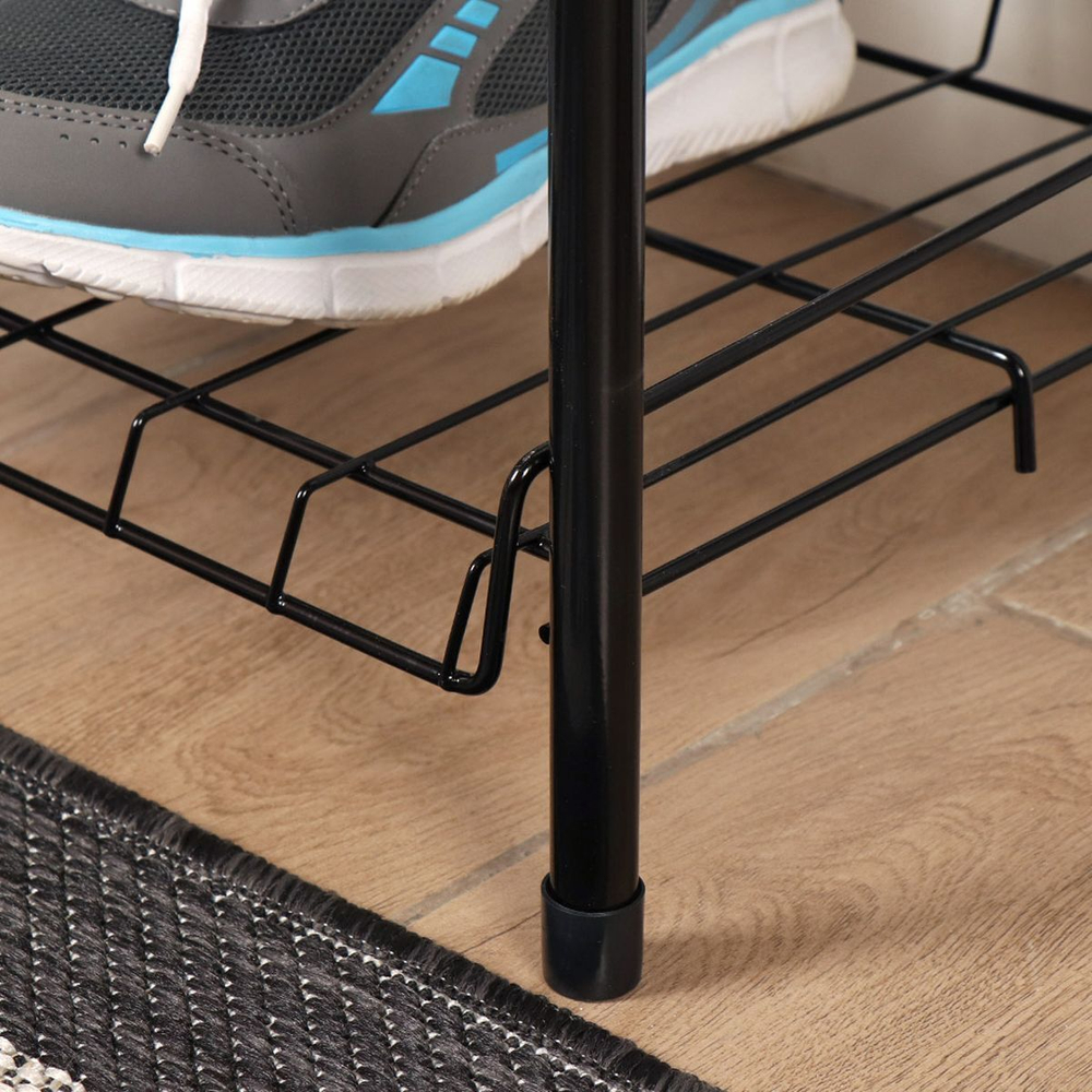 Полка для обуви, мет-л, 4 секц, 66х28х70 см, разборная, чер, Nika, ЭТ1/Ч