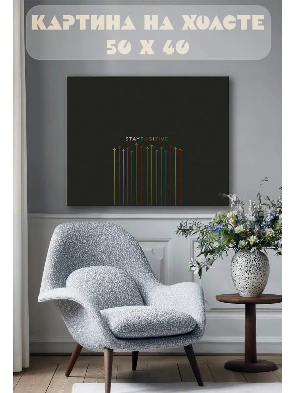 Картина на стену 40 X 50 Stay positive
