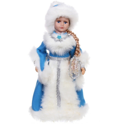 Снегурочка «Невероятное волшебство» 40 см в голубой шубке