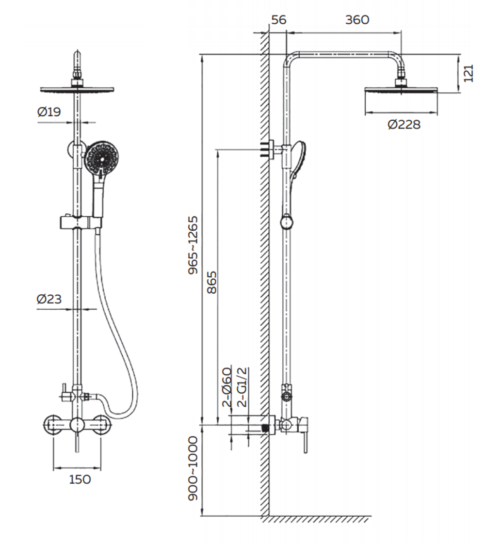 Душевая система AltroBagno Intento 030104 Cr