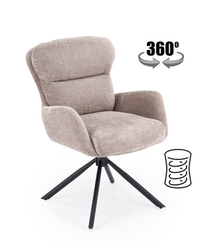 Стул HALMAR K593 серый/черный, поворотный
