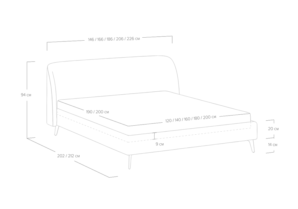 Кровать Rosa (160x200)