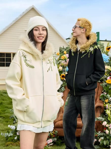 Худи HARSHandCRUEL "Flowers" Fur Hoodie