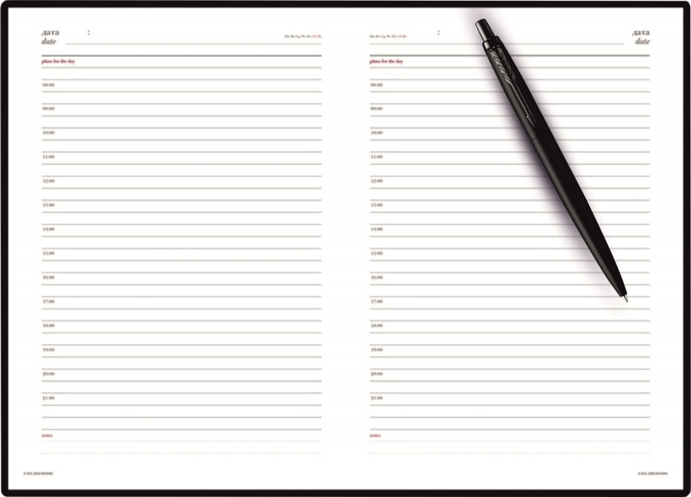 Подарочный набор: Шариковая ручка Parker  Jotter XL SE20 Monochrome в подарочной упаковке, цвет: Black, стержень: Mblue и Ежедневник синий недатирован