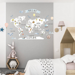 Стикеры КАРТА МИРА АКВАРЕЛЬ английская версия