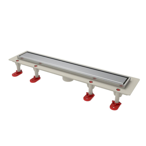 Трап линейный ТП-50.1C-700 решетка и рамка из нерж. стали, с верт. выходом 50 мм